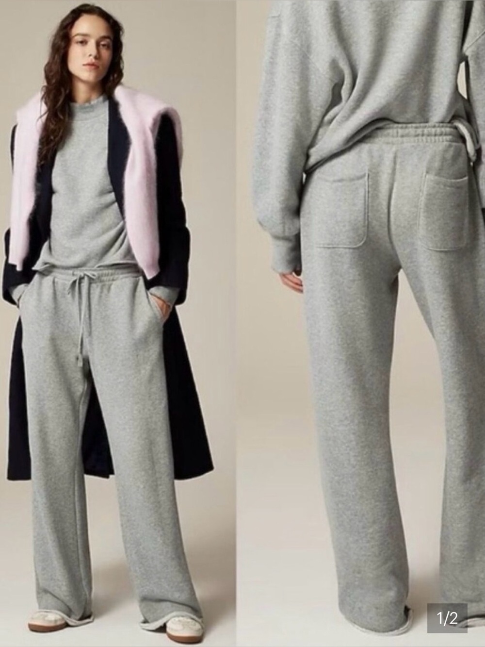 Heritage terry wide-leg sweatpant